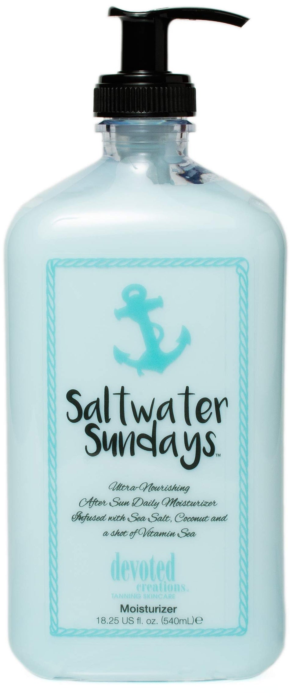 Devoted Creations jar front view showing Sea Salt Breeze label and large 18.25 oz size for long‑lasting moisture