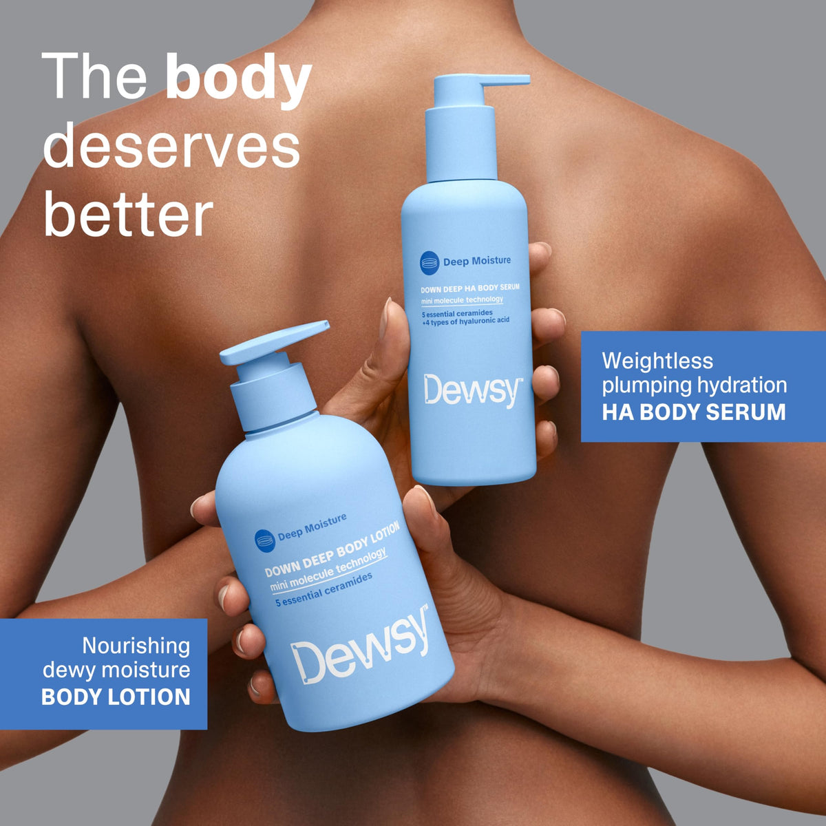 Dewsy ingredient label highlighting five-ceramide complex for barrier support