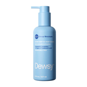 Dewsy front packaging showing bottle and label, communicates trust and clarity