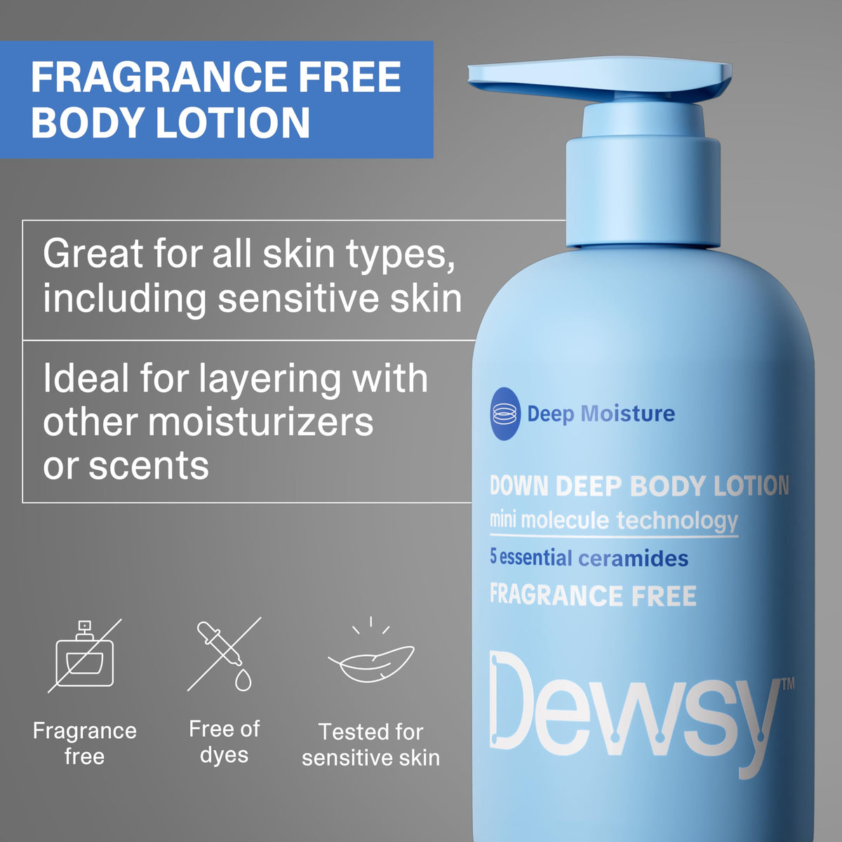 Dewsy bottle in hand showing scale and generous 16 oz supply for regular use