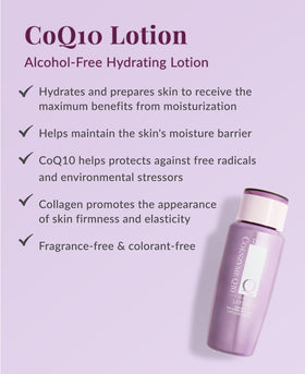 DHC lotion pour texture close-up demonstrating lightweight absorption