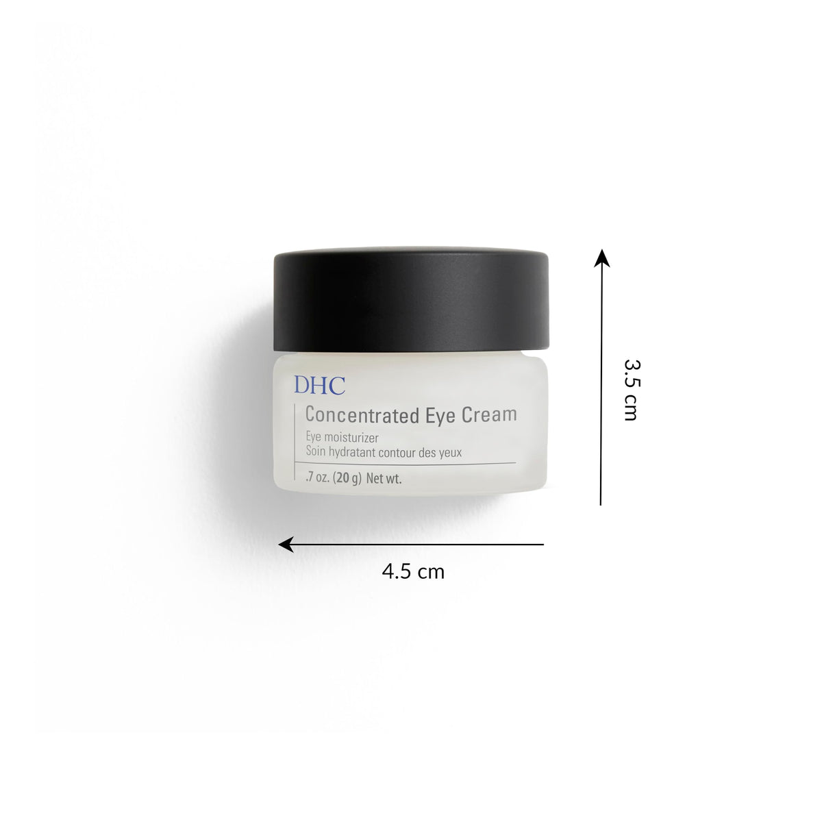 DHC eye cream on bathroom shelf in lifestyle scene implying daily routine integration