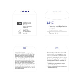 DHC eye cream packaging label detail highlighting fragrance-free formula for sensitive skin