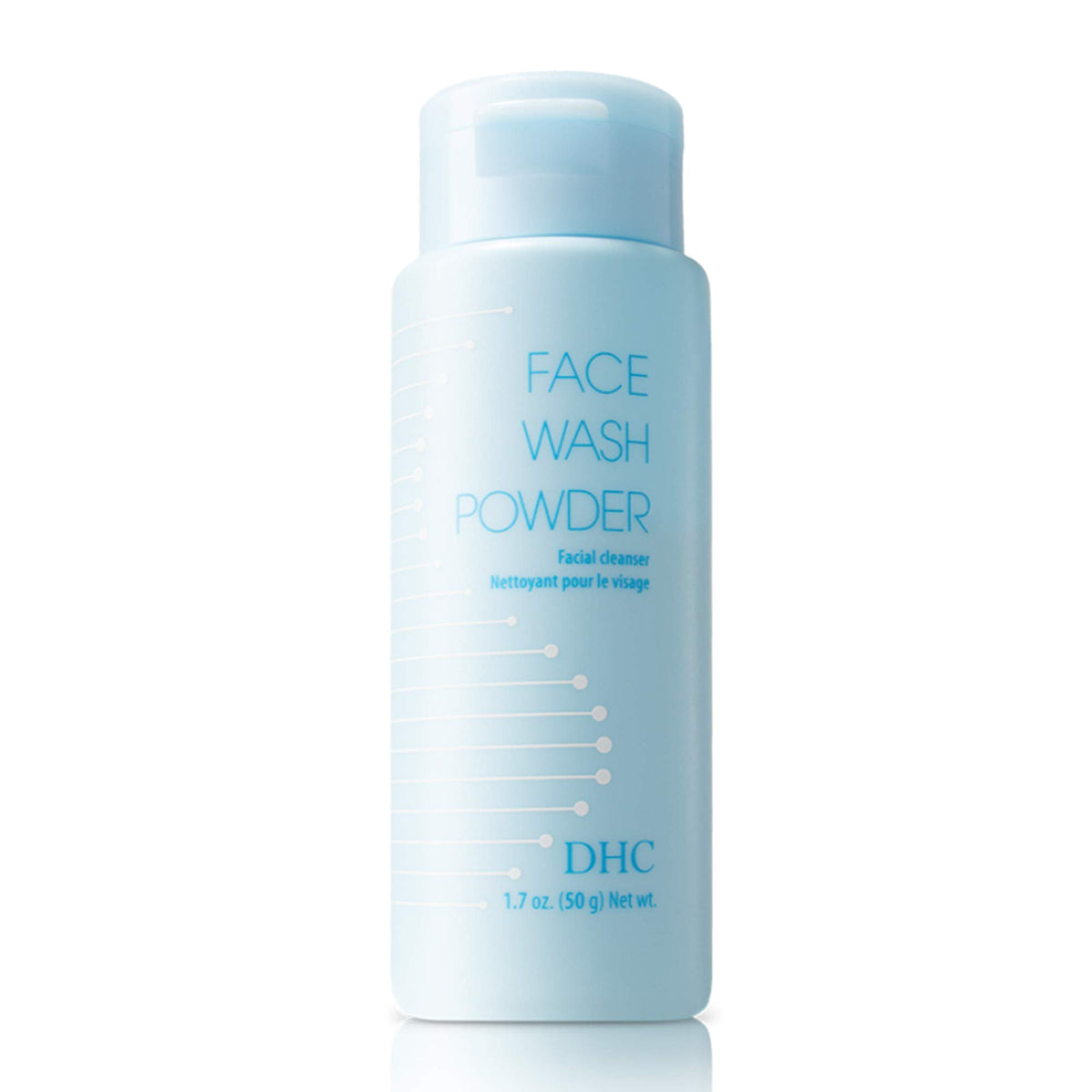 DHC face wash powder front packaging showing compact travel-friendly container