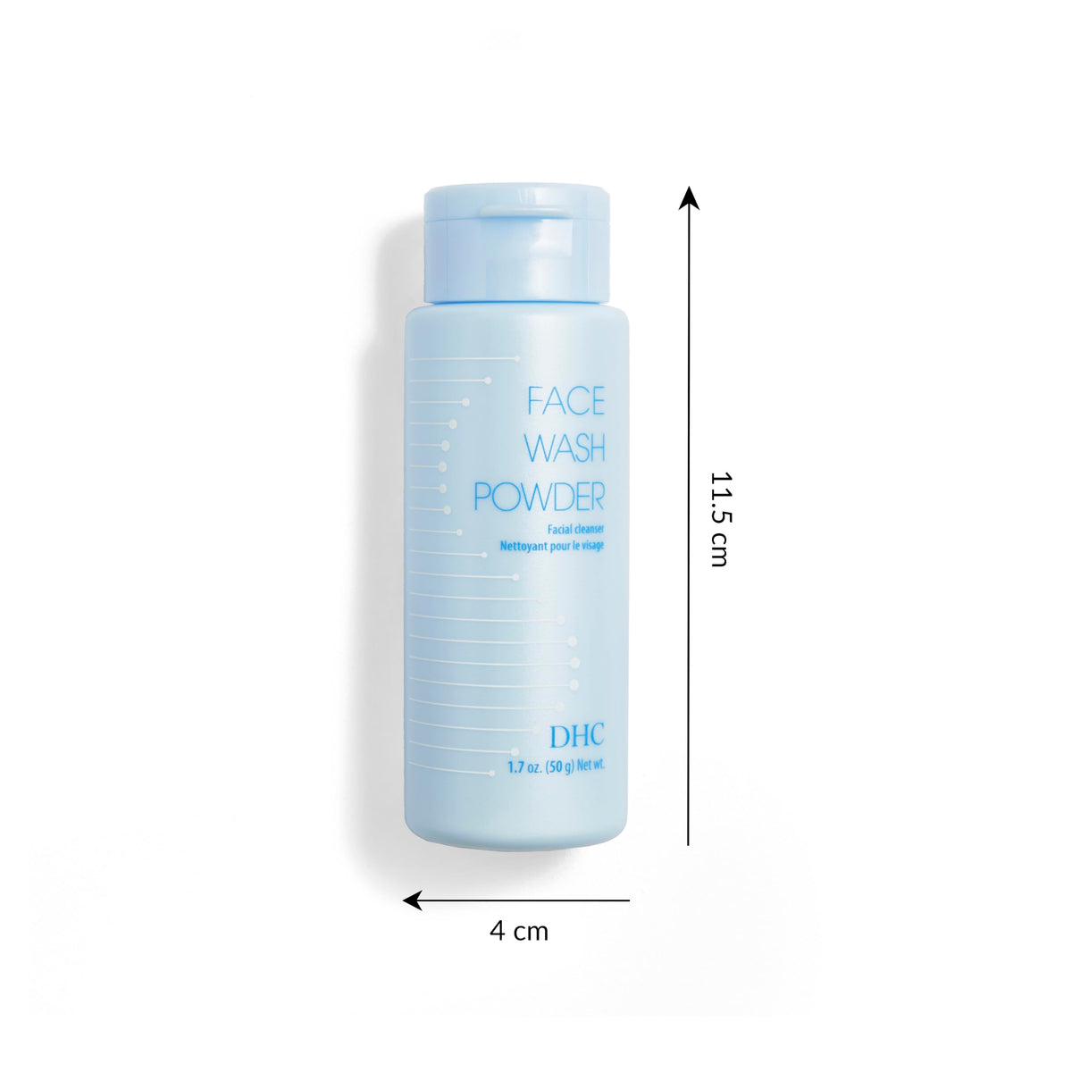 DHC face wash powder being mixed with water to show simple at-home use benefit