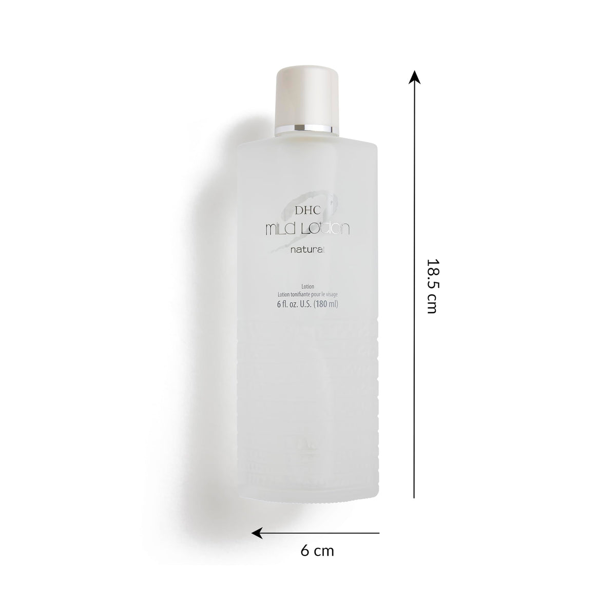 DHC Mild Lotion pouring a drop to demonstrate lightweight hydration