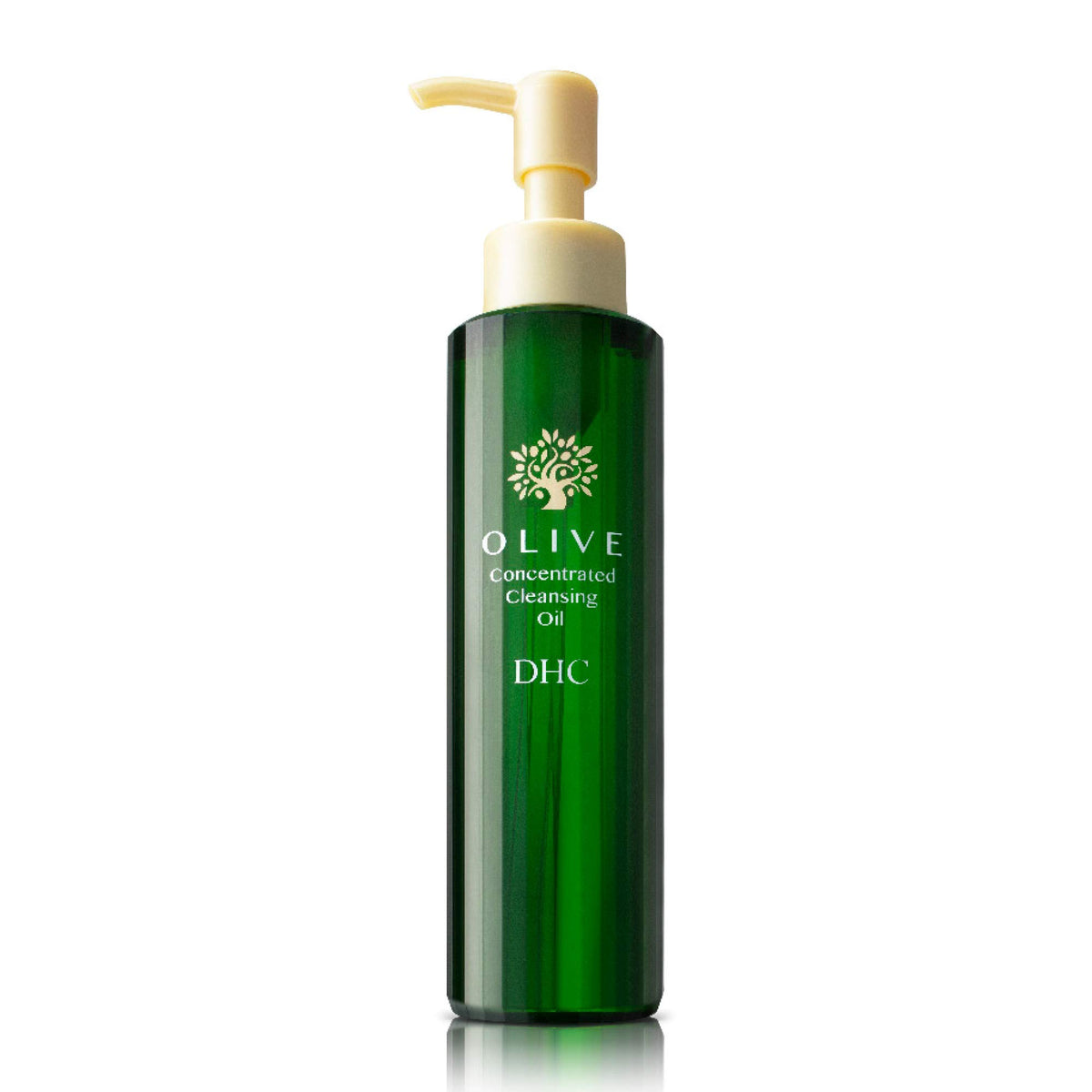 DHC olive concentrated cleansing oil front view showing bottle and benefits