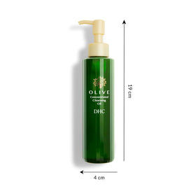 DHC label ingredients close-up showing organic olive oil and Flor de Aceite