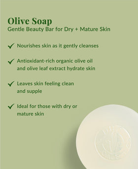 DHC olive soap bar close-up revealing smooth texture and natural color for nourishment