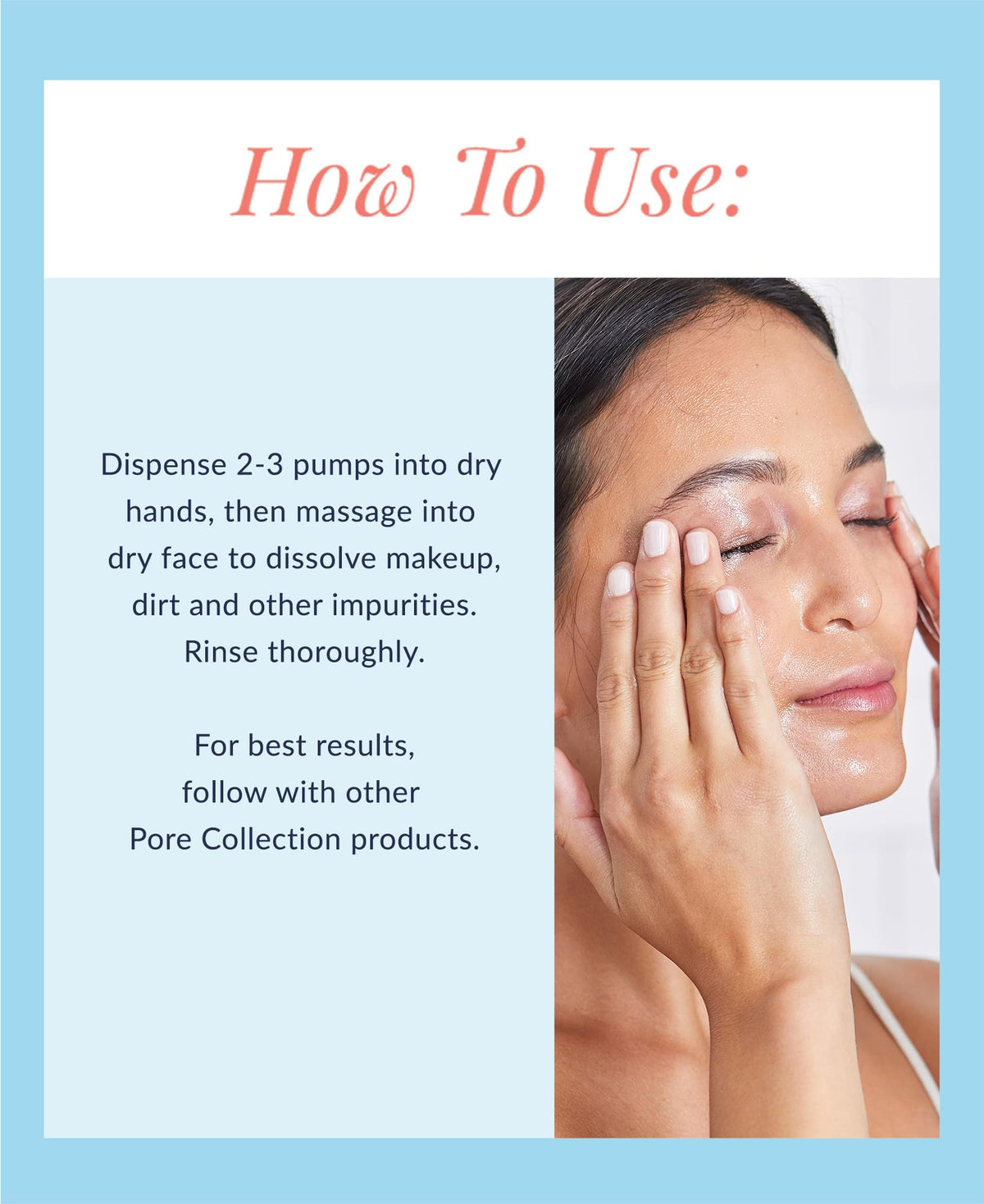 DHC pore cleansing oil rinsed skin closeup showing non-greasy finish