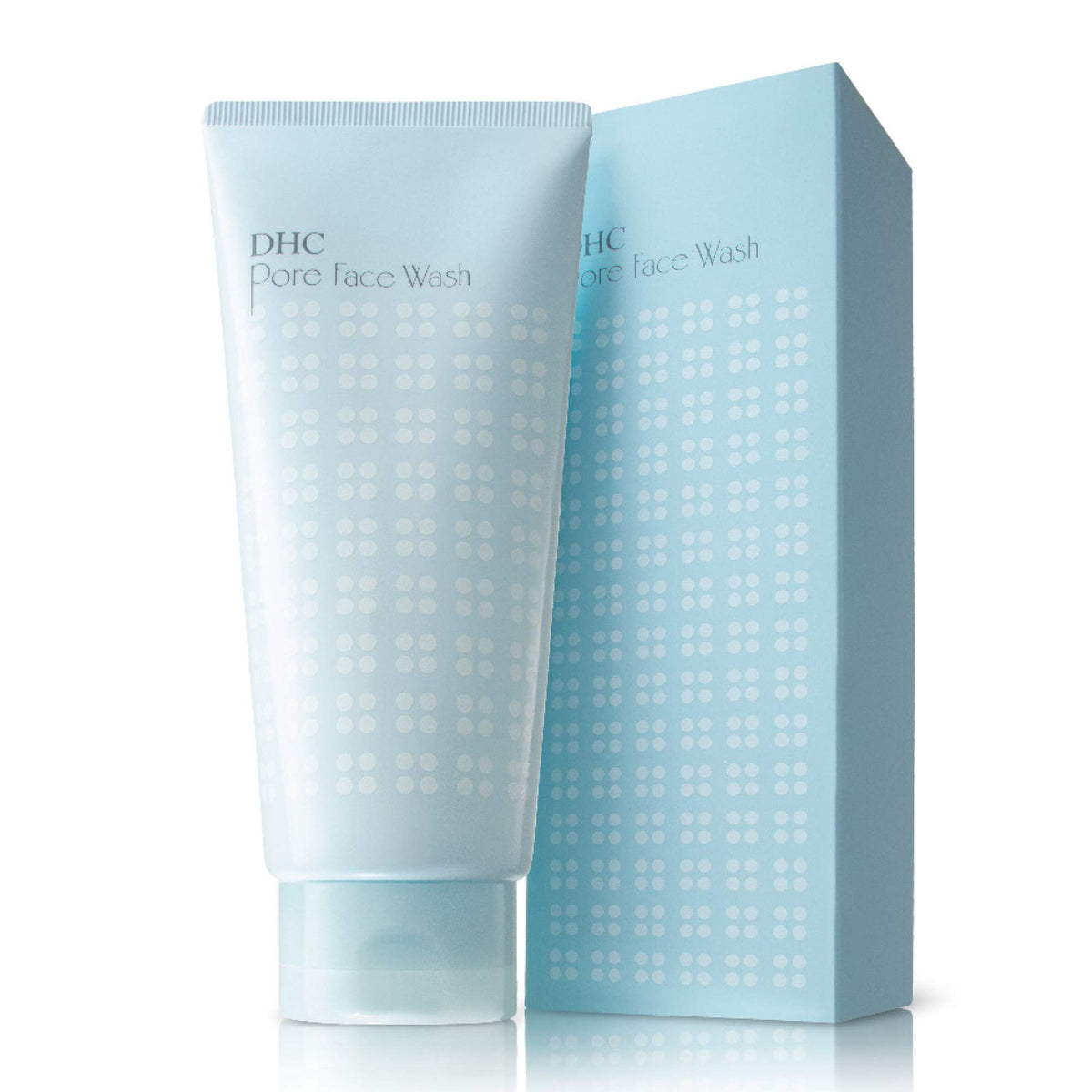 DHC dispensing foamy lather from bottle, easy cleansing action
