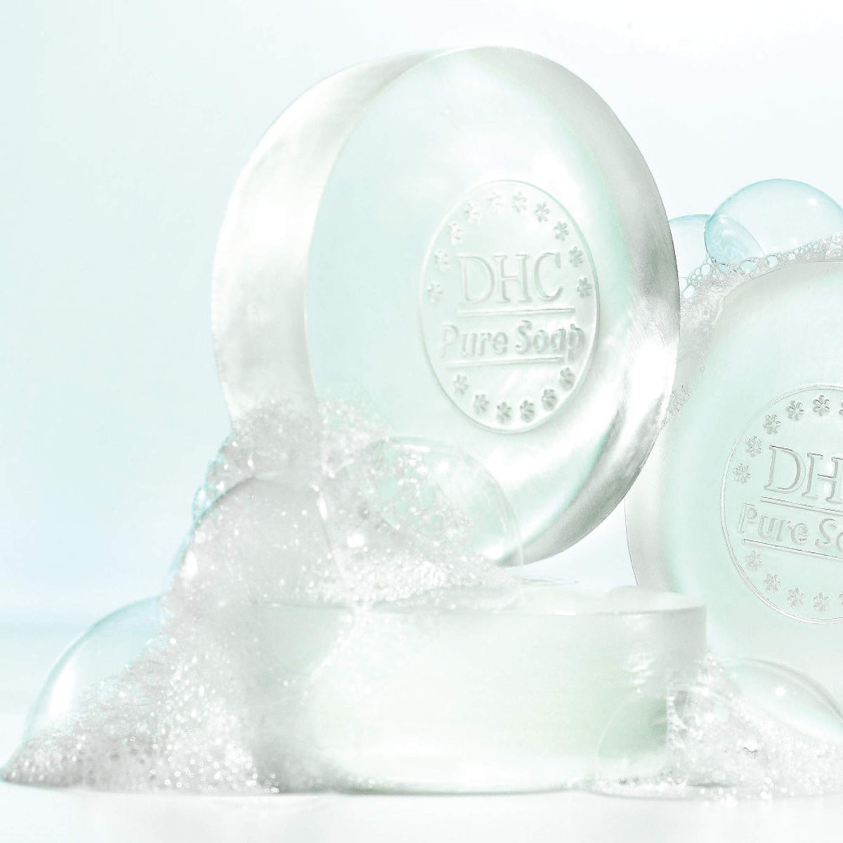 DHC Pure Soap close-up of bar texture highlighting creamy lather