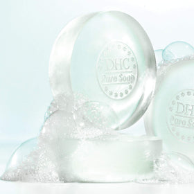 DHC Pure Soap close-up of bar texture highlighting creamy lather