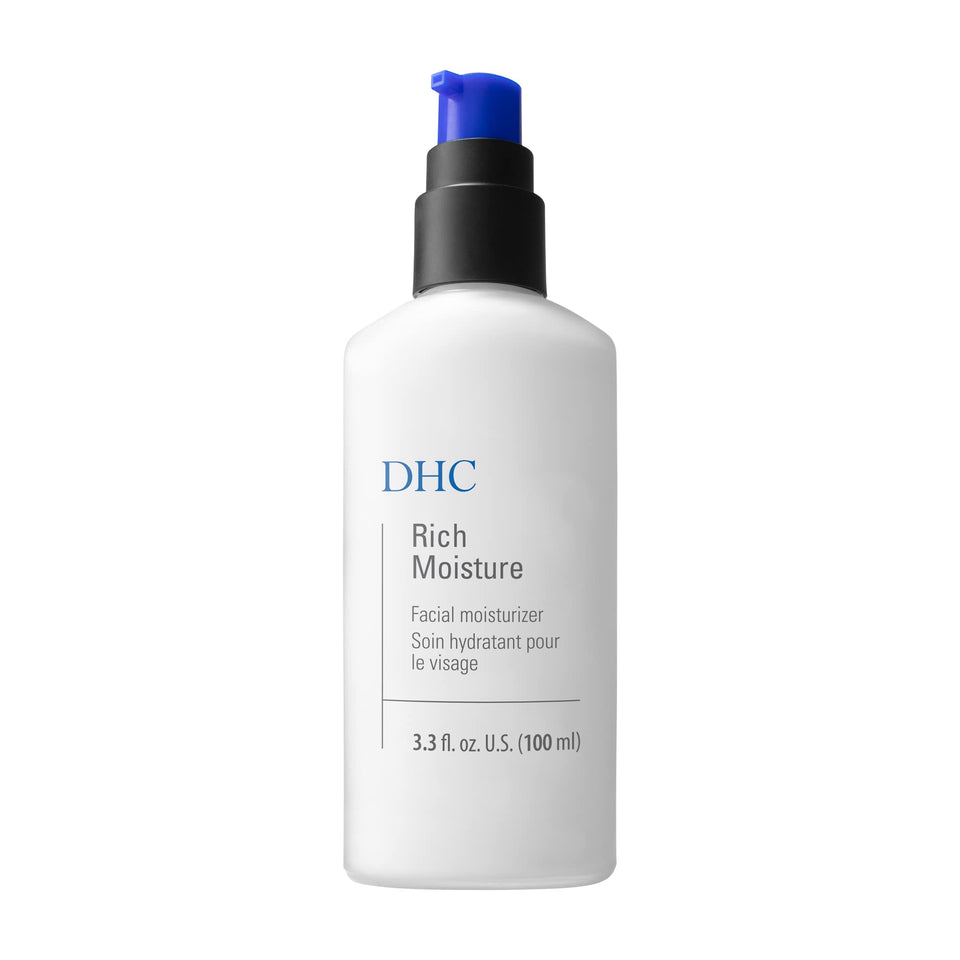 DHC Rich Moisture front tube showing clean design and 3.3 oz size hydration