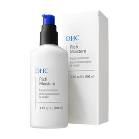 DHC Rich Moisture cream texture close-up showing lightweight, fast-absorbing finish