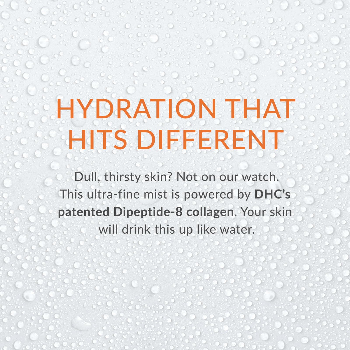 DHC mist applied over makeup for refreshed, non-smudged finish