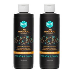 DHS coal tar shampoo front packaging showing bottle and label for clear identification and benefit