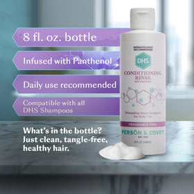 DHS close-up highlighting panthenol ingredient for improved shine and manageability