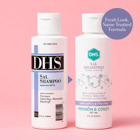 DHS SAL close-up label view highlighting 3% salicylic acid and PBA-free benefit