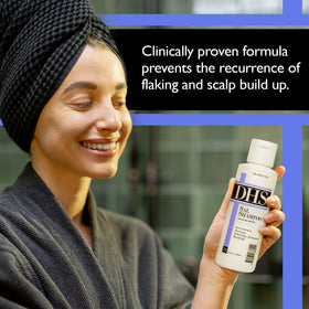 DHS SAL in-use on wet hair illustrating application and contact time benefit
