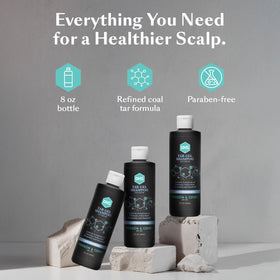 DHS T Gel creating rich lather in hand for effective cleansing