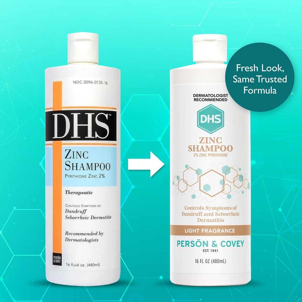 DHS zinc shampoo open cap showing creamy texture for easy detangling