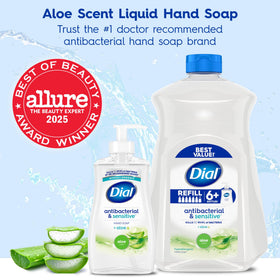 Dial bottle pump and label highlighting dermatologist-tested formula