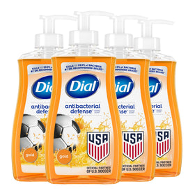 Dial antibacterial gold front packaging shows product and scent benefit