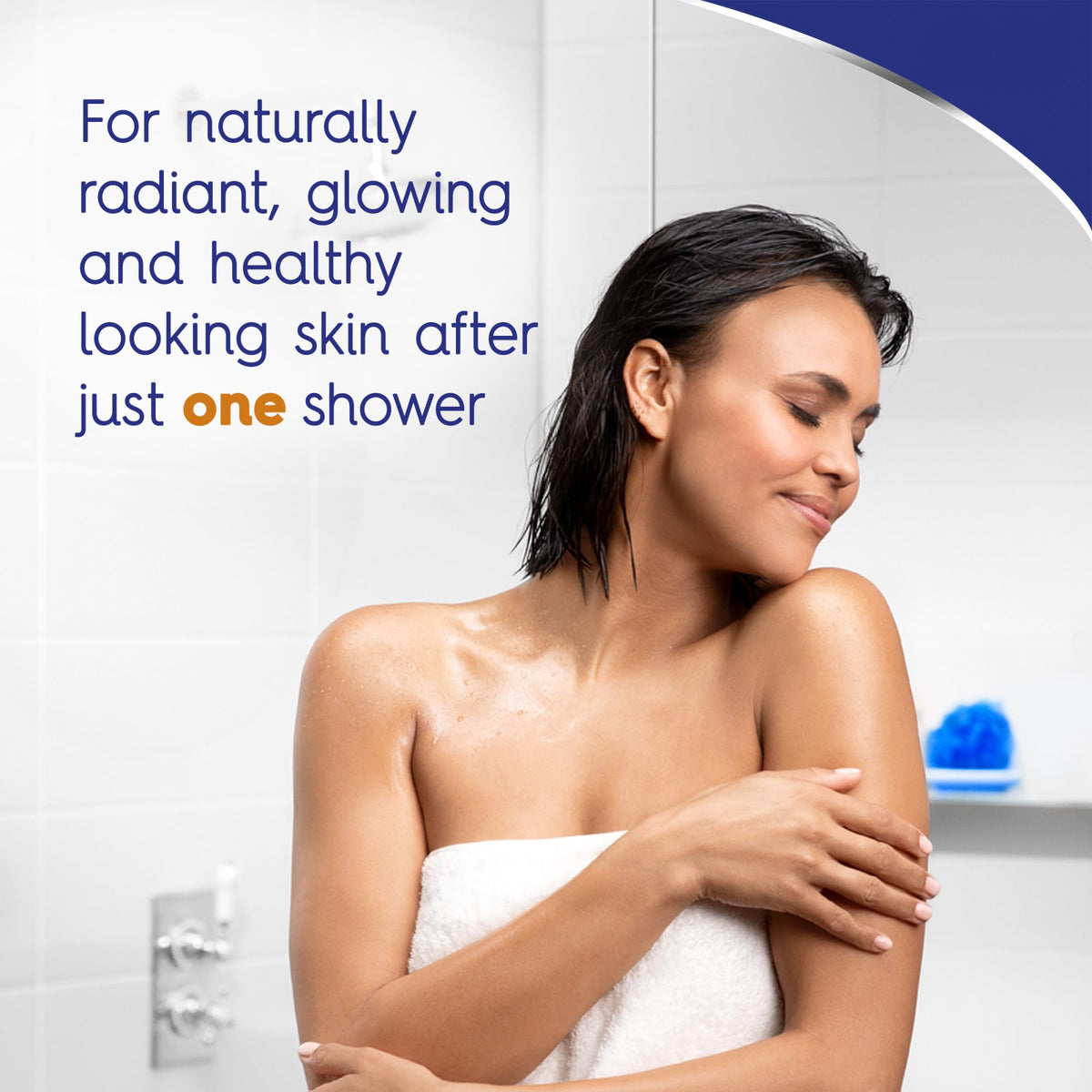 Close-up of Dial body wash texture and gentle exfoliating particles, visible polish
