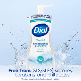 Dial bottle label detail with aloe emphasis showing soothing and moisturizing benefit