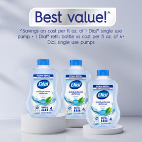 Dial bottle recycled-plastic label highlighting sustainable packaging benefit