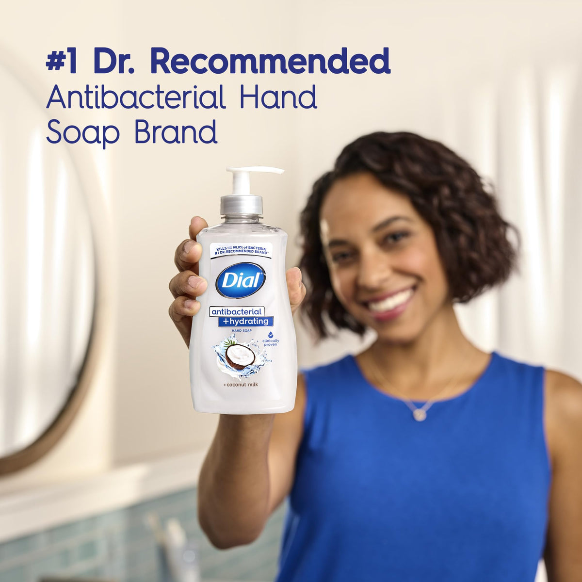 Dial bottle styled with coconut and aloe to show natural-scent notes and soothing benefit