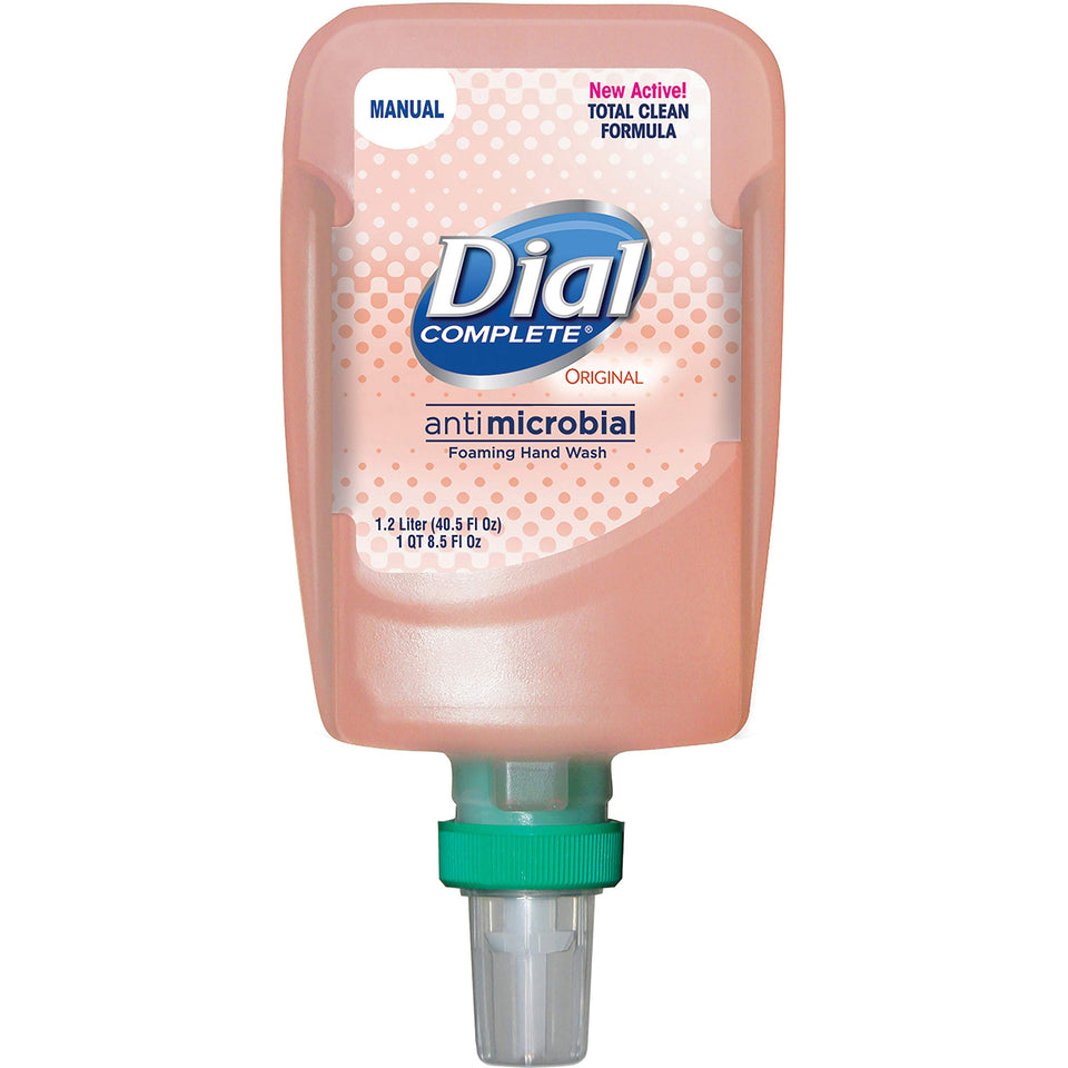 Dial Complete refill cartridge front view showing label and refill benefit