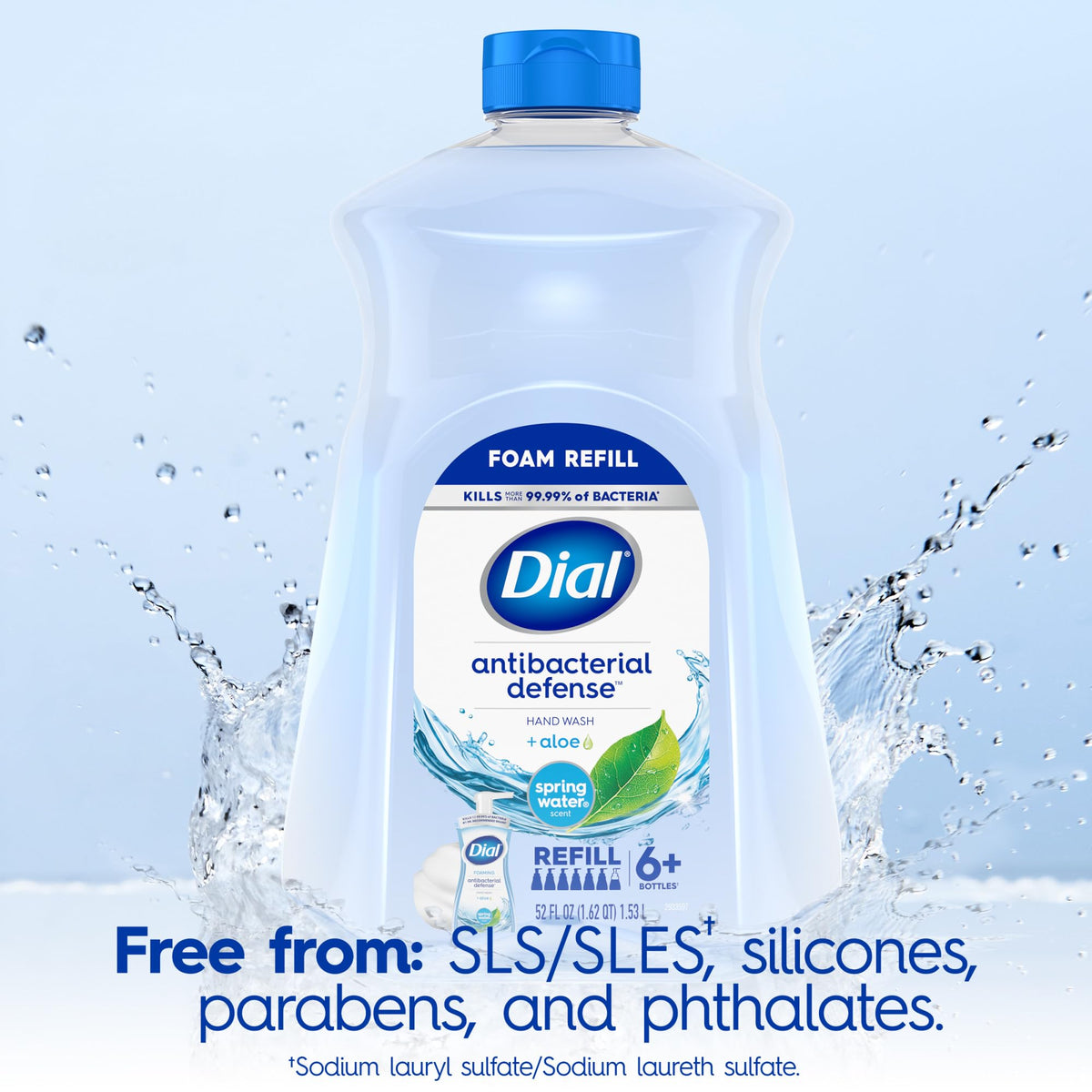 Dial foam lather on hands demonstrating rich, quick-rinsing foam