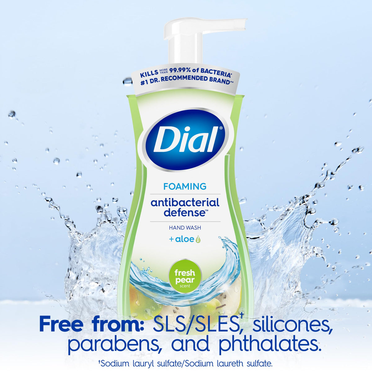 Dial foam texture close-up with aloe for gentle moisturizing feel