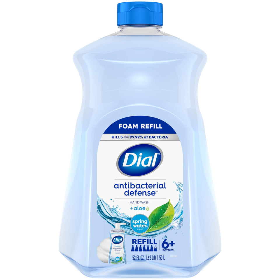 Dial front packaging showing 52 fl oz refill and clear benefits