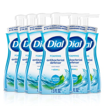 Dial foaming hand soap front packaging shows bottle and scent benefits