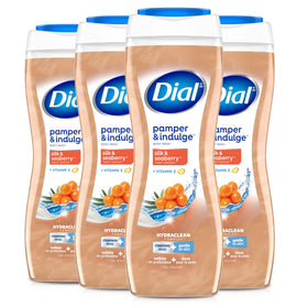 Dial bottle front label showing silk and seaberry scent and benefits
