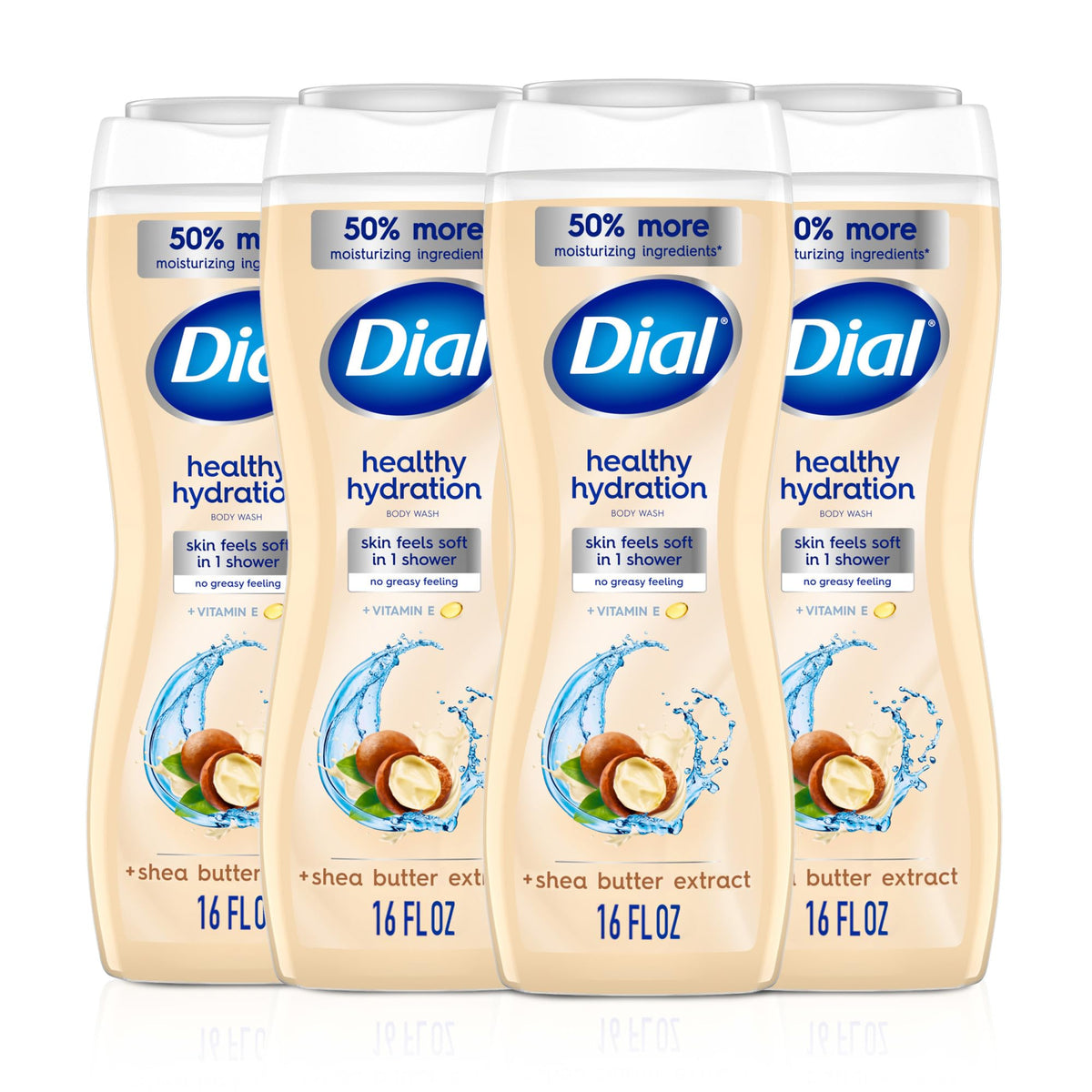 Dial front packaging pack of four shows value and consistency