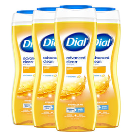 Dial front packaging showing bottle and signature gold scent benefit