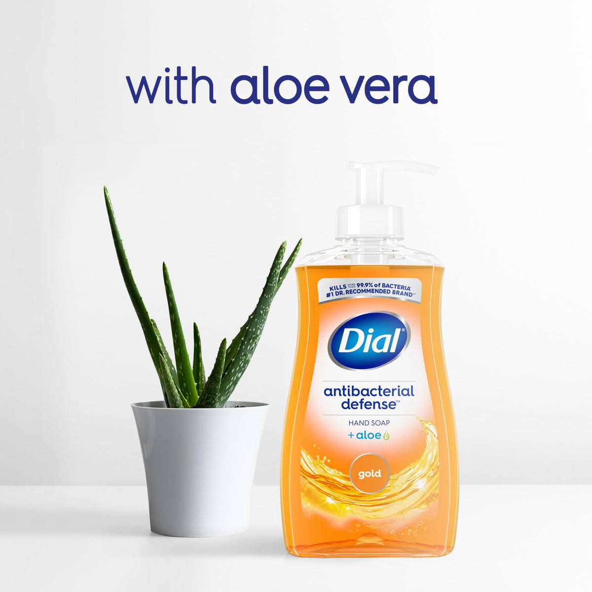 Dial bottle by office sink demonstrating suitability for shared, high-traffic areas