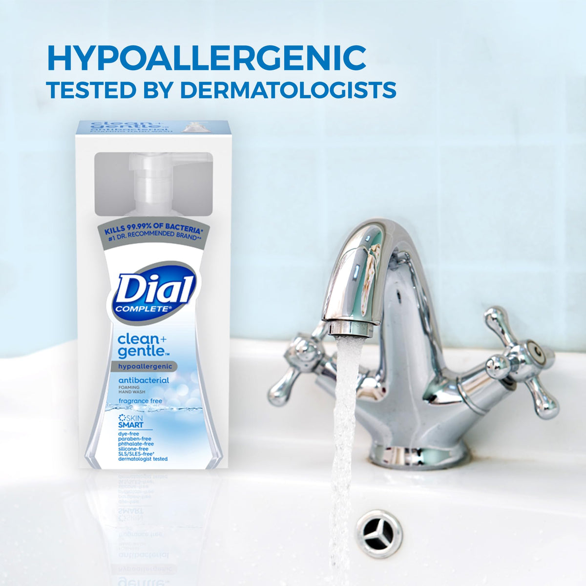 Dial label close-up highlighting SkinSmart ingredients and ingredient claims