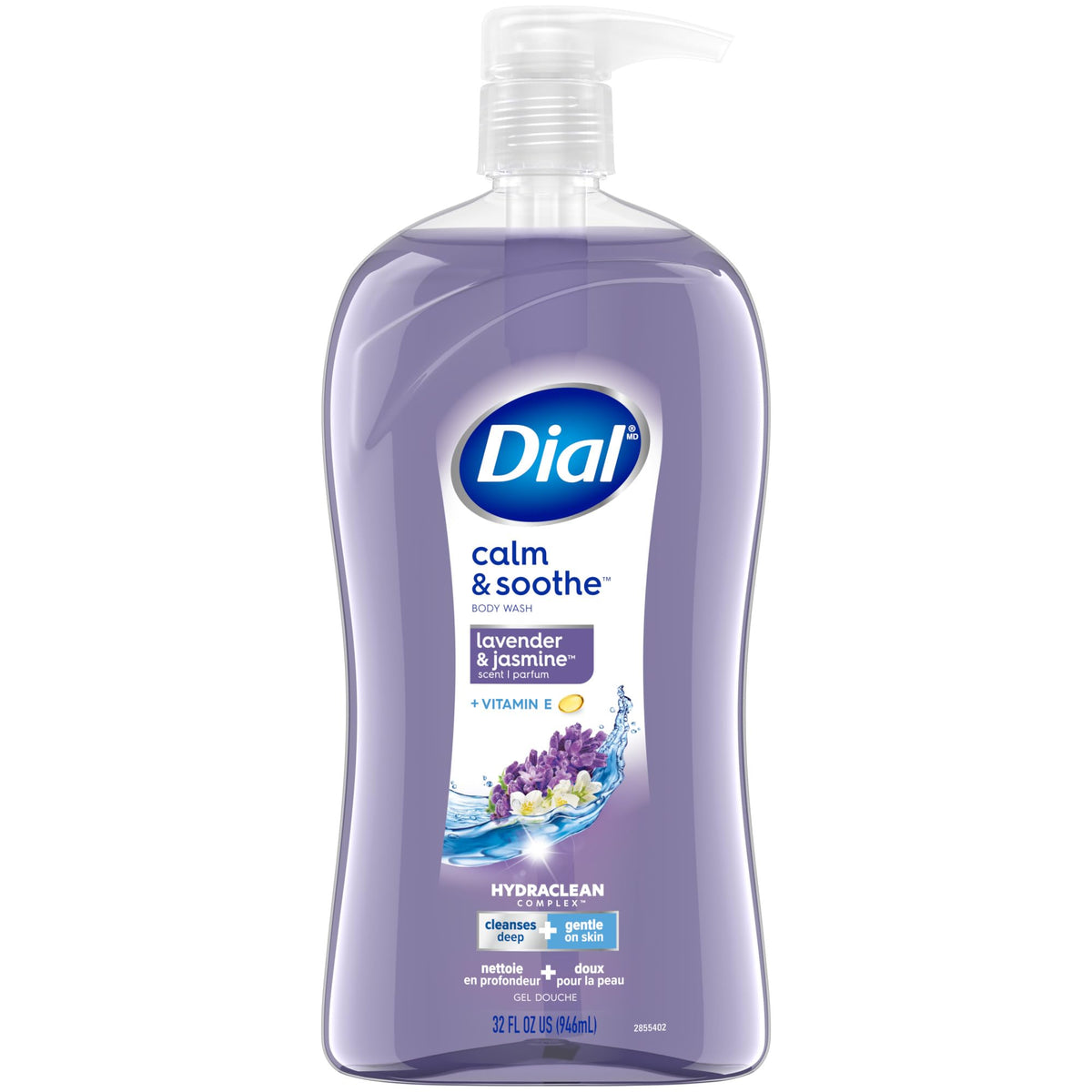 Dial front packaging showing lavender jasmine scent and benefits