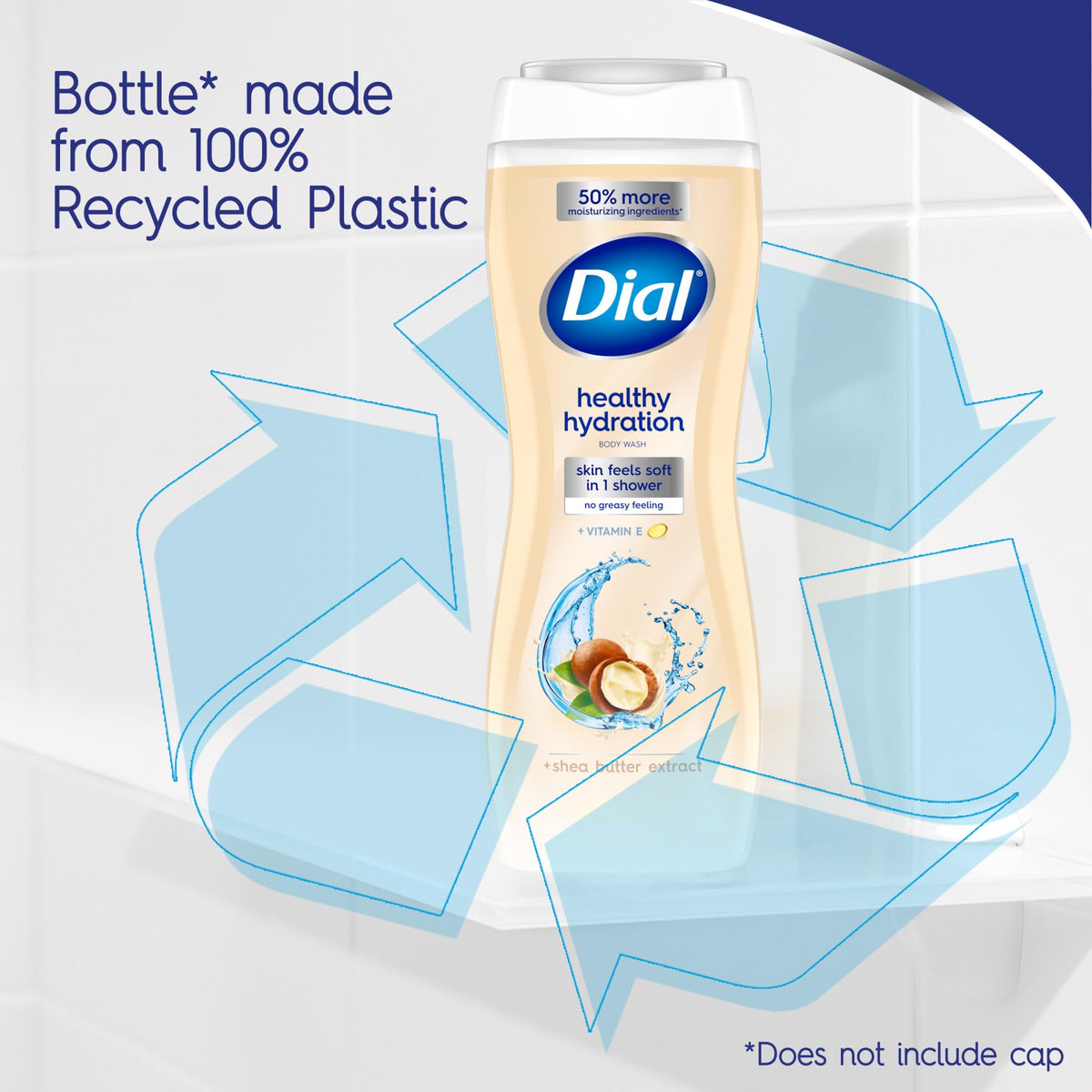 Dial lifestyle bathroom shelf conveying everyday self-care benefit