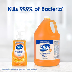 Dial liquid hand soap being dispensed from a pump for easy refill