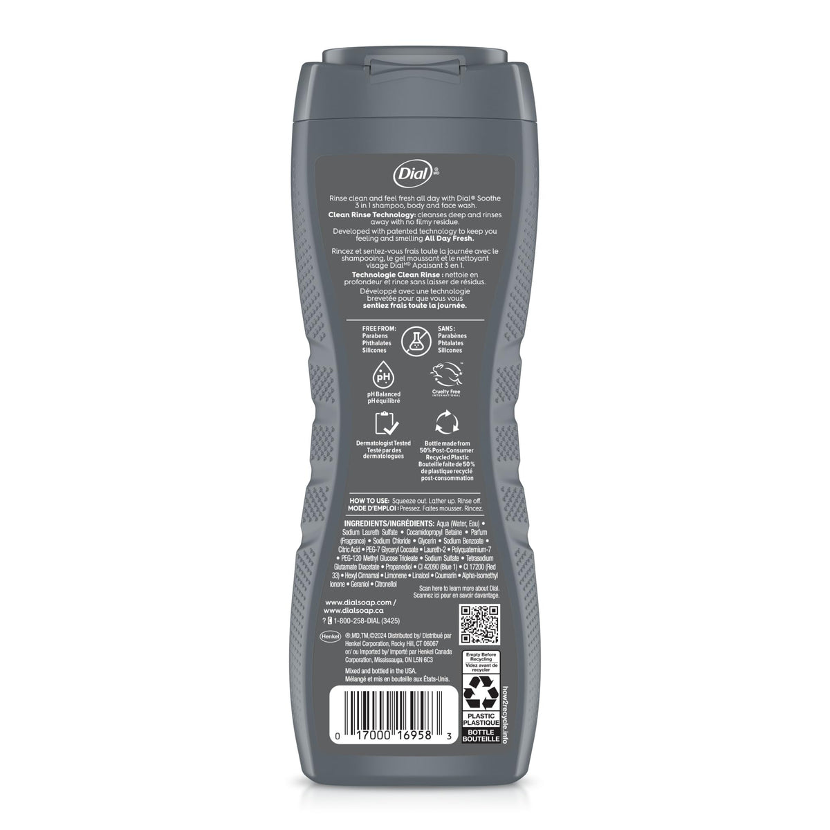 Dial men bottle beside a ruler showing the 16 fl oz scale