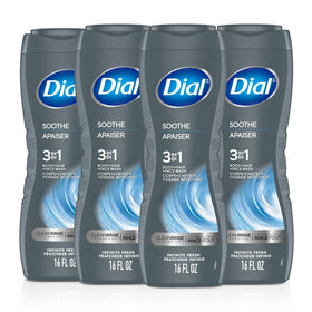 Dial men front packaging showing full bottle and scent benefits