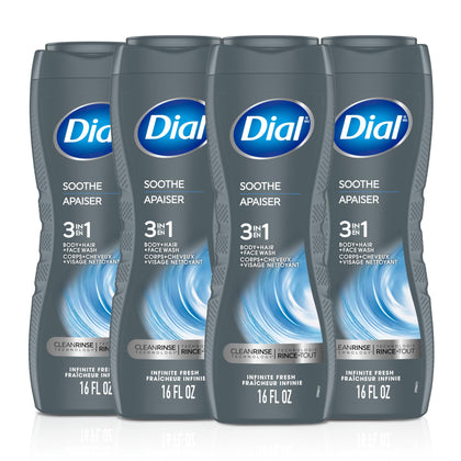 Dial men front packaging showing full bottle and scent benefits