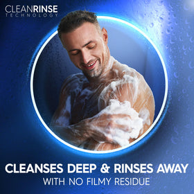 Dial Men bottle being squeezed to dispense product for quick grooming