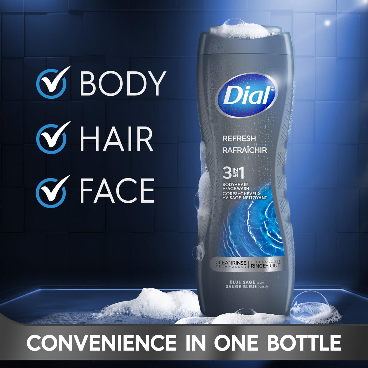 Dial closeup of creamy lather texture delivering rich foam for effective cleansing